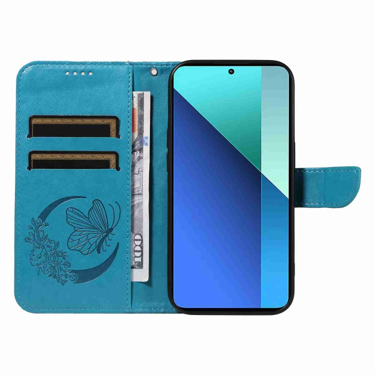 For Xiaomi Redmi Note 13 4G Swallowtail Butterfly Embossed Leather Phone Case