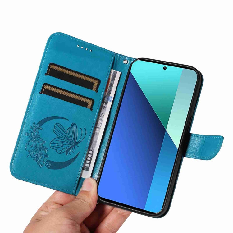 For Xiaomi Redmi Note 13 4G Swallowtail Butterfly Embossed Leather Phone Case
