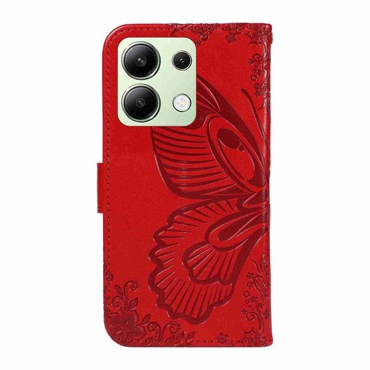 For Xiaomi Redmi Note 13 4G Swallowtail Butterfly Embossed Leather Phone Case