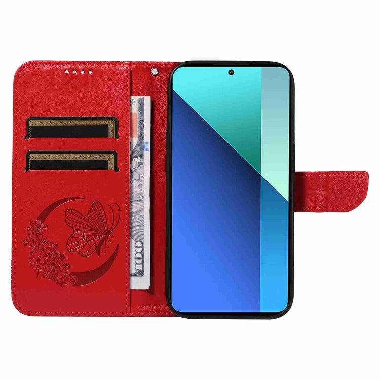For Xiaomi Redmi Note 13 4G Swallowtail Butterfly Embossed Leather Phone Case