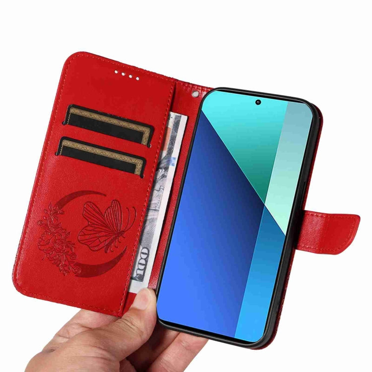 For Xiaomi Redmi Note 13 4G Swallowtail Butterfly Embossed Leather Phone Case