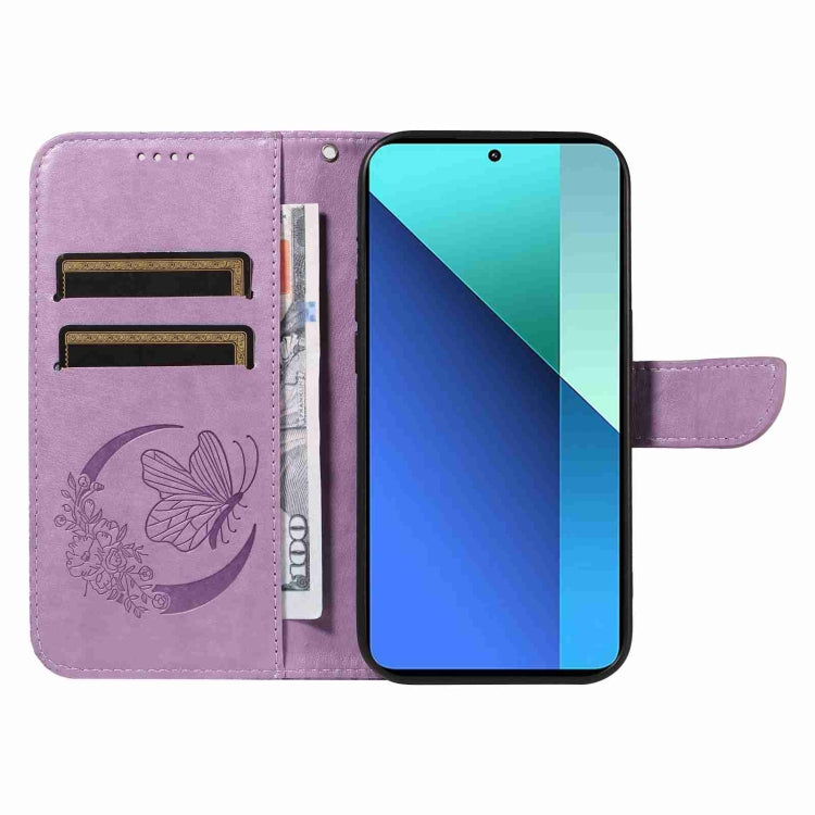 For Xiaomi Redmi Note 13 4G Swallowtail Butterfly Embossed Leather Phone Case
