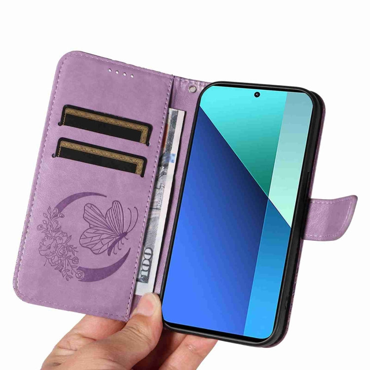 For Xiaomi Redmi Note 13 4G Swallowtail Butterfly Embossed Leather Phone Case