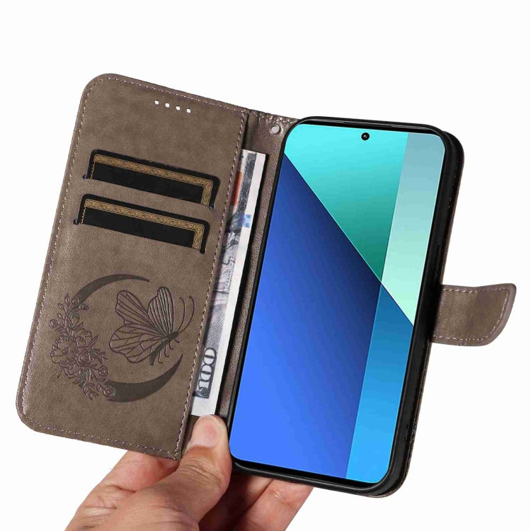 For Xiaomi Redmi Note 13 4G Swallowtail Butterfly Embossed Leather Phone Case