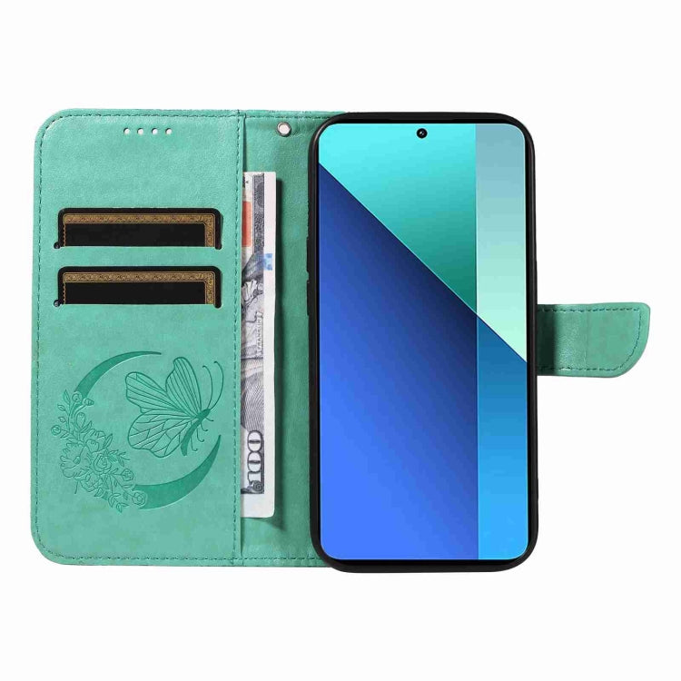 For Xiaomi Redmi Note 13 4G Swallowtail Butterfly Embossed Leather Phone Case