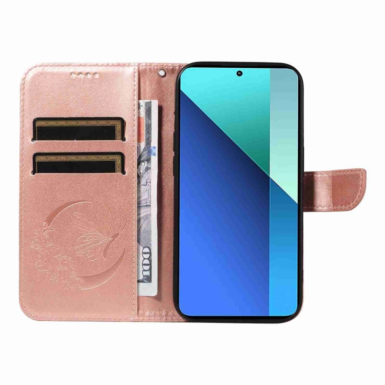 For Xiaomi Redmi Note 13 4G Swallowtail Butterfly Embossed Leather Phone Case