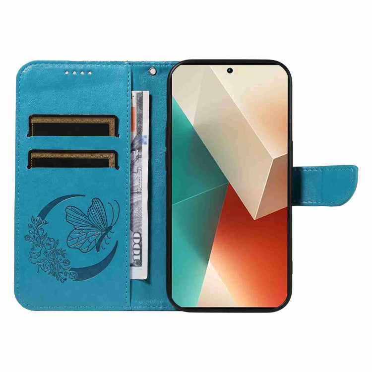 For Xiaomi Redmi Note 13 5G Swallowtail Butterfly Embossed Leather Phone Case