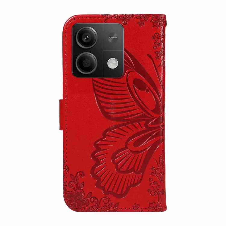 For Xiaomi Redmi Note 13 5G Swallowtail Butterfly Embossed Leather Phone Case