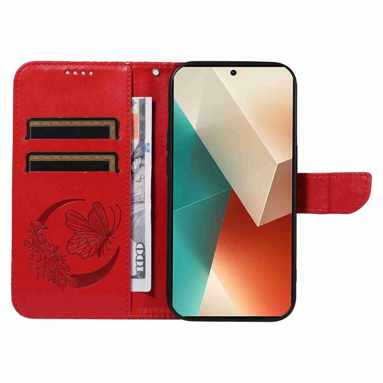 For Xiaomi Redmi Note 13 5G Swallowtail Butterfly Embossed Leather Phone Case