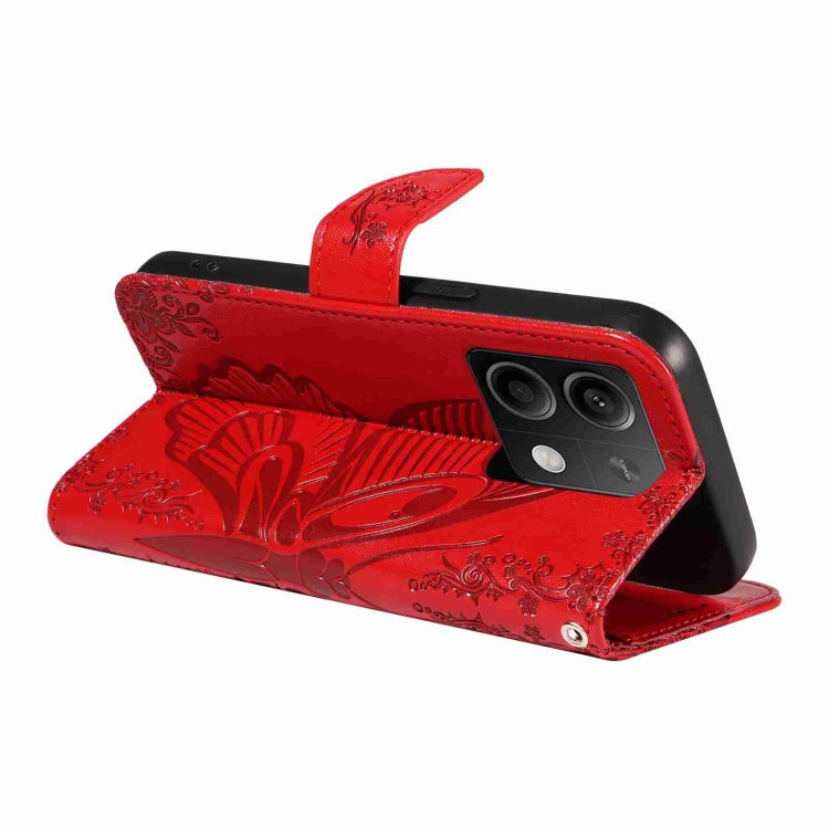 For Xiaomi Redmi Note 13 5G Swallowtail Butterfly Embossed Leather Phone Case