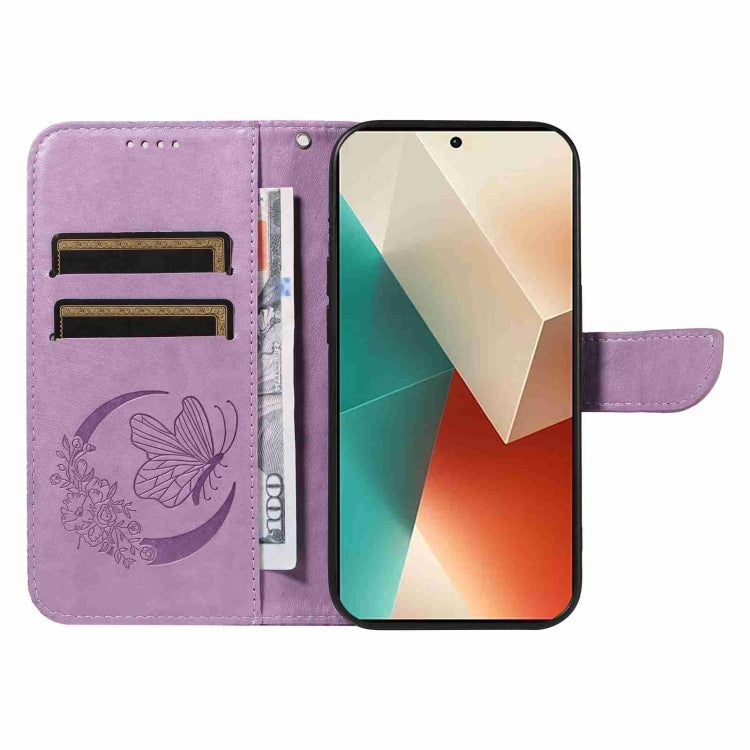 For Xiaomi Redmi Note 13 5G Swallowtail Butterfly Embossed Leather Phone Case