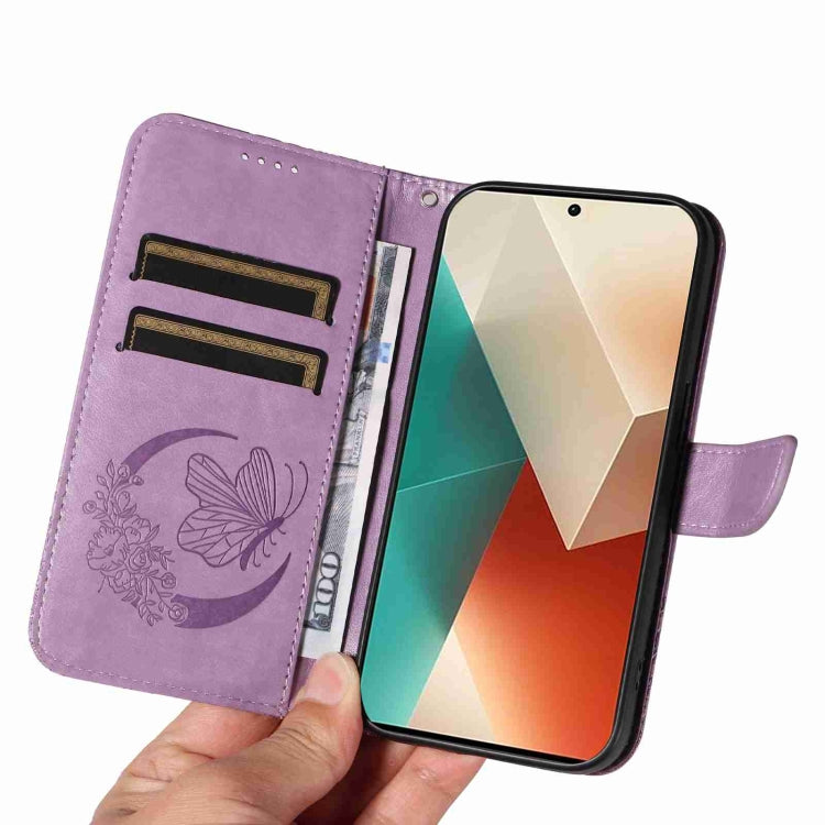 For Xiaomi Redmi Note 13 5G Swallowtail Butterfly Embossed Leather Phone Case