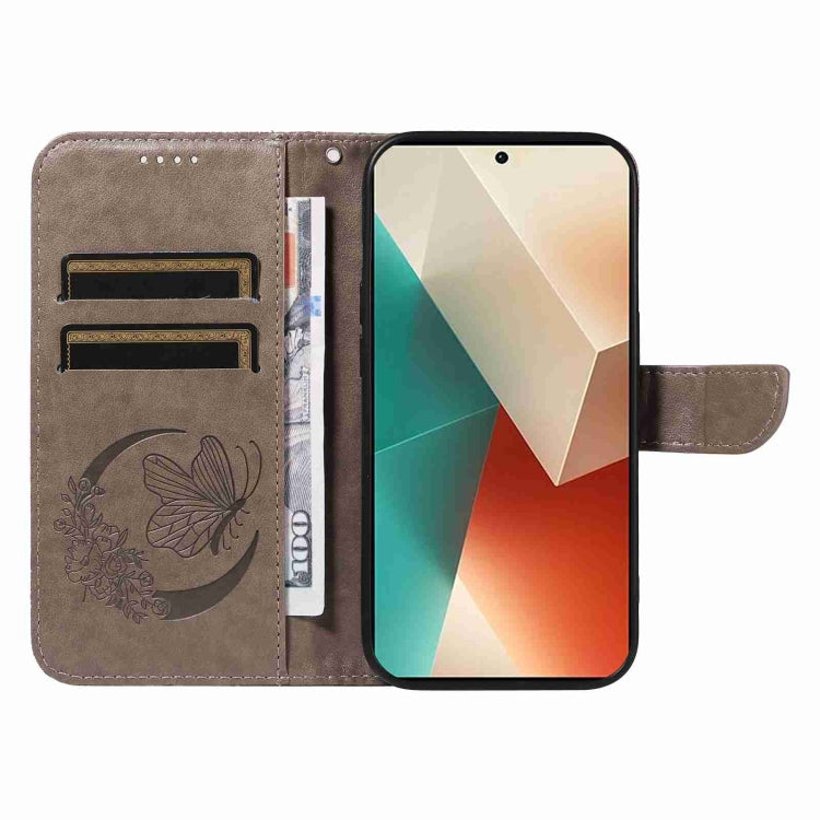 For Xiaomi Redmi Note 13 5G Swallowtail Butterfly Embossed Leather Phone Case