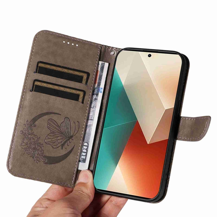 For Xiaomi Redmi Note 13 5G Swallowtail Butterfly Embossed Leather Phone Case