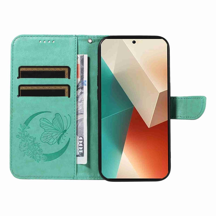 For Xiaomi Redmi Note 13 5G Swallowtail Butterfly Embossed Leather Phone Case