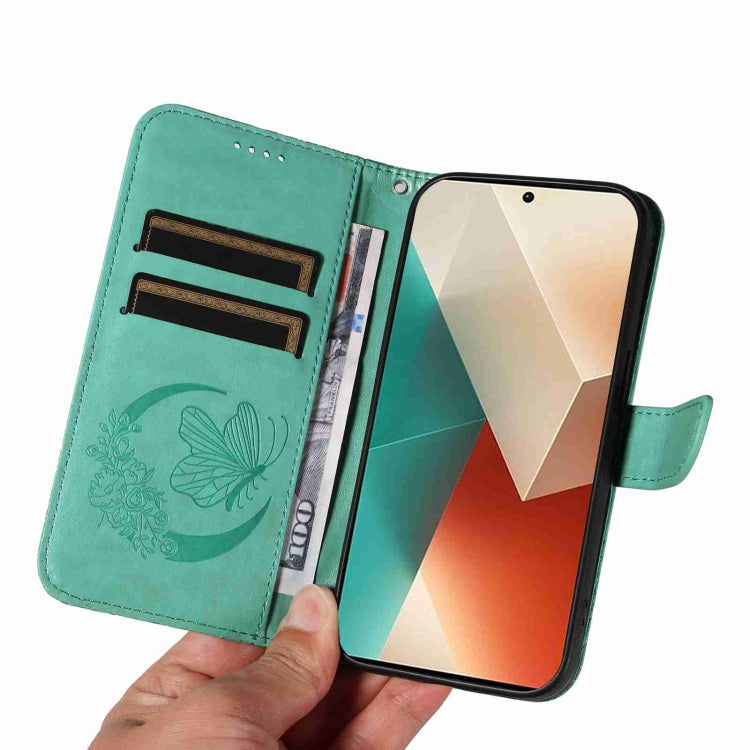 For Xiaomi Redmi Note 13 5G Swallowtail Butterfly Embossed Leather Phone Case