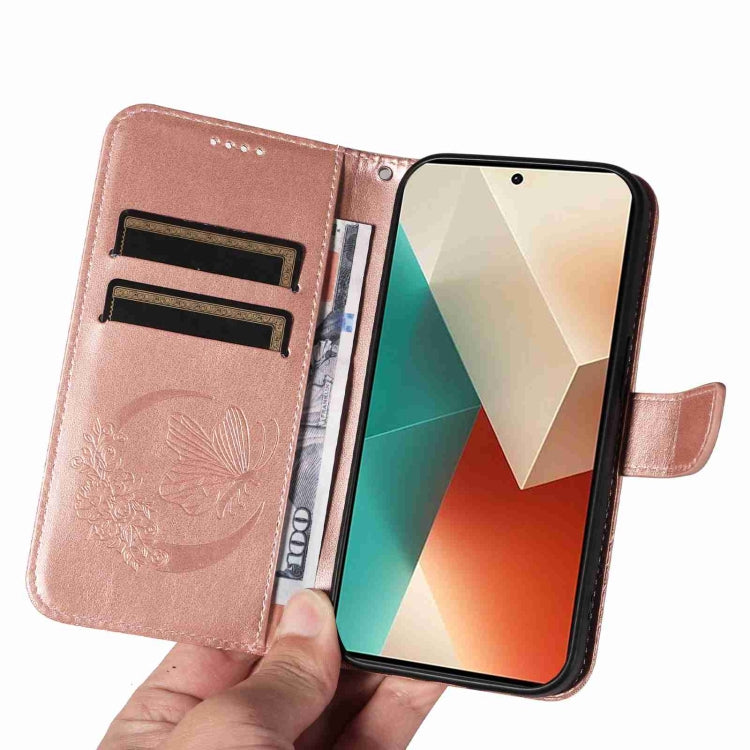 For Xiaomi Redmi Note 13 5G Swallowtail Butterfly Embossed Leather Phone Case