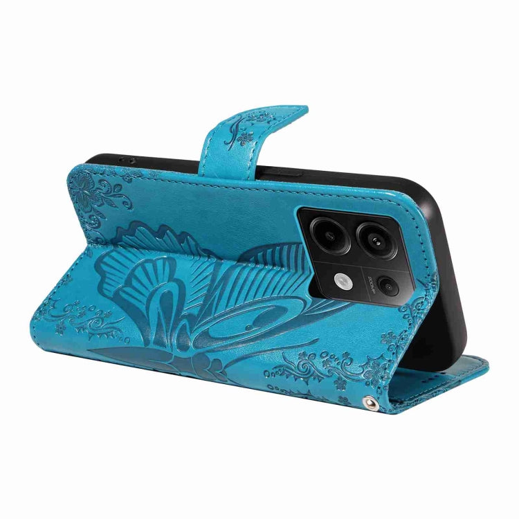 For Xiaomi Poco X6 5G Swallowtail Butterfly Embossed Leather Phone Case