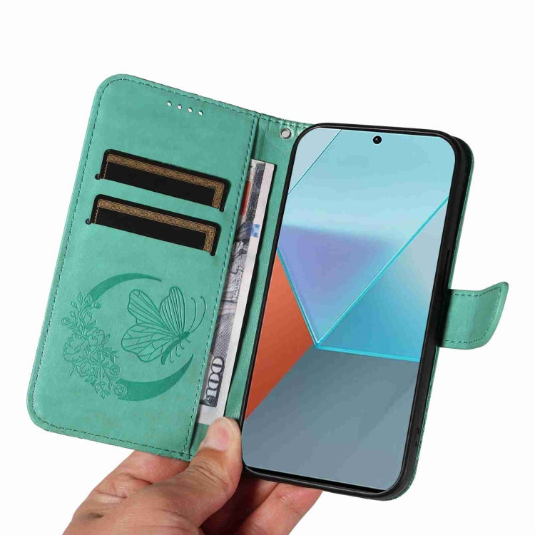 For Xiaomi Poco X6 5G Swallowtail Butterfly Embossed Leather Phone Case