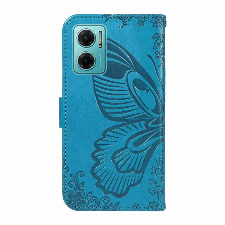 For Xiaomi Redmi 10 5G / Note 11E 5G Swallowtail Butterfly Embossed Leather Phone Case