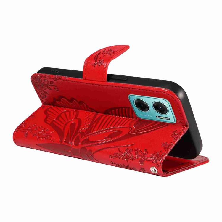For Xiaomi Redmi 10 5G / Note 11E 5G Swallowtail Butterfly Embossed Leather Phone Case