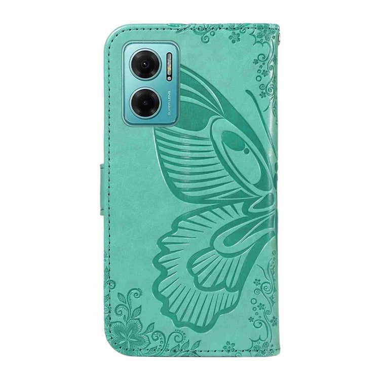 For Xiaomi Redmi 10 5G / Note 11E 5G Swallowtail Butterfly Embossed Leather Phone Case