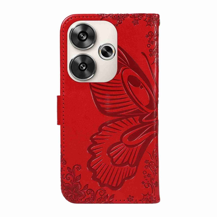 For Xiaomi Poco F6 Swallowtail Butterfly Embossed Leather Phone Case
