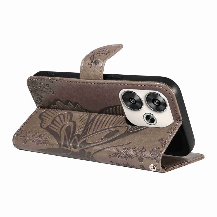 For Xiaomi Poco F6 Swallowtail Butterfly Embossed Leather Phone Case