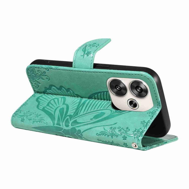 For Xiaomi Poco F6 Swallowtail Butterfly Embossed Leather Phone Case