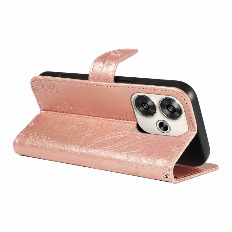 For Xiaomi Poco F6 Swallowtail Butterfly Embossed Leather Phone Case