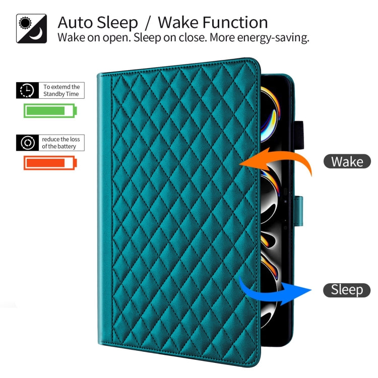 For iPad Pro 13 2025 / 2024 Rhombus Lattice Leather Smart Tablet Case