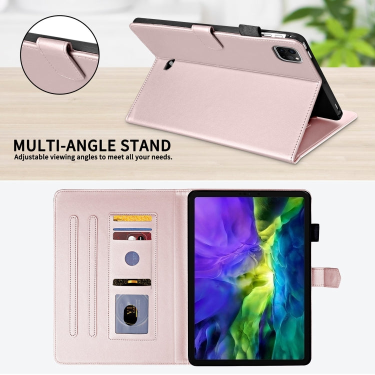 For iPad Pro 12.9 2022 / 2021 / 2020 Rhombus Lattice Leather Smart Tablet Case