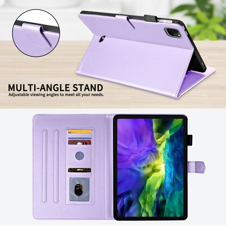 For iPad Pro 12.9 2022 / 2021 / 2020 Rhombus Lattice Leather Smart Tablet Case