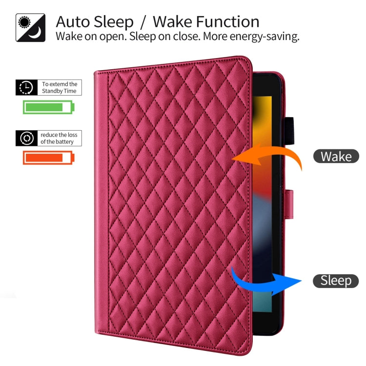 For iPad 10.2 2021 / 2020 / 10.5  Rhombus Lattice Leather Smart Tablet Case