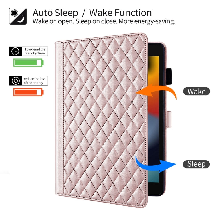 For iPad 10.2 2021 / 2020 / 10.5  Rhombus Lattice Leather Smart Tablet Case