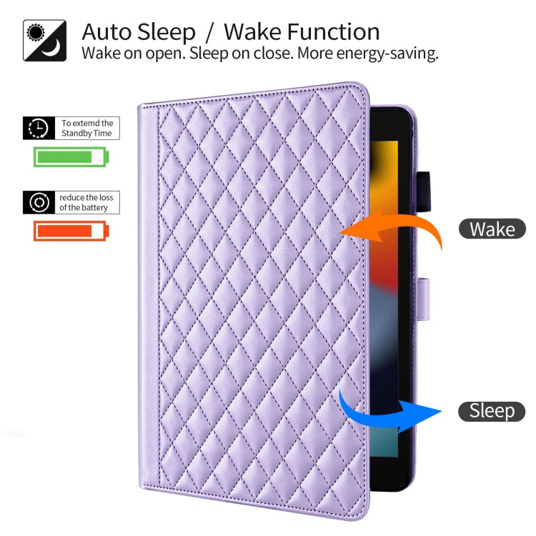 For iPad 10.2 2021 / 2020 / 10.5  Rhombus Lattice Leather Smart Tablet Case