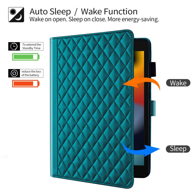 For iPad 10.2 2021 / 2020 / 10.5  Rhombus Lattice Leather Smart Tablet Case