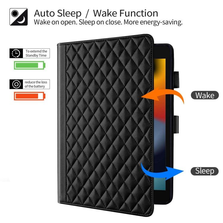 For iPad 10.2 2021 / 2020 / 10.5  Rhombus Lattice Leather Smart Tablet Case