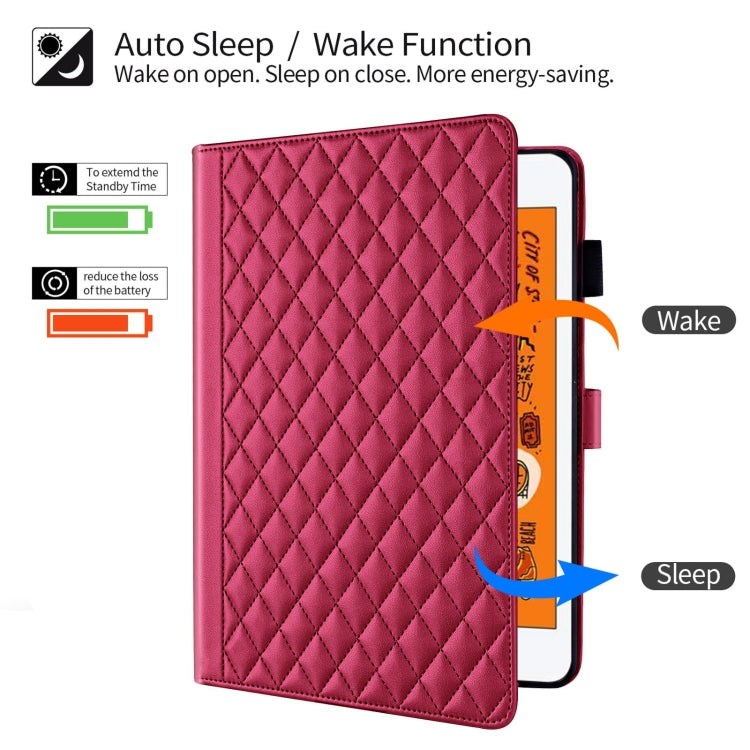 For iPad mini 5 / mini 4 / mini 3  Rhombus Lattice Leather Smart Tablet Case