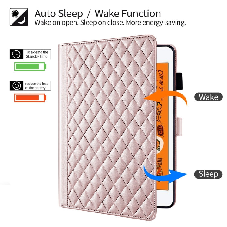 For iPad mini 5 / mini 4 / mini 3  Rhombus Lattice Leather Smart Tablet Case