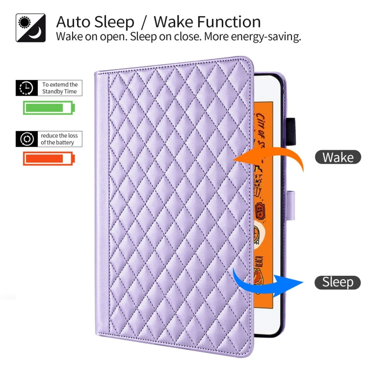 For iPad mini 5 / mini 4 / mini 3  Rhombus Lattice Leather Smart Tablet Case
