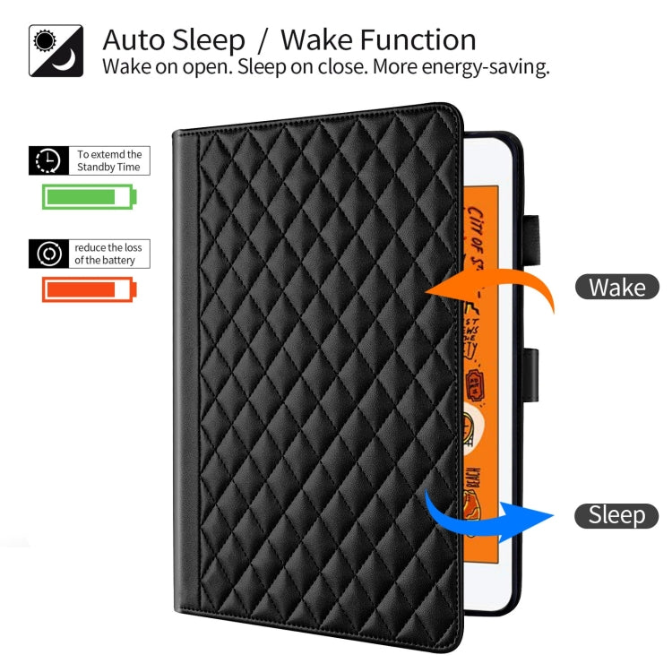 For iPad mini 5 / mini 4 / mini 3  Rhombus Lattice Leather Smart Tablet Case