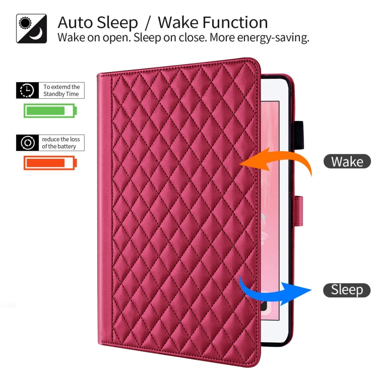 For iPad Air / Air 2 / 9.7 2017 / 2018 Rhombus Lattice Leather Smart Tablet Case