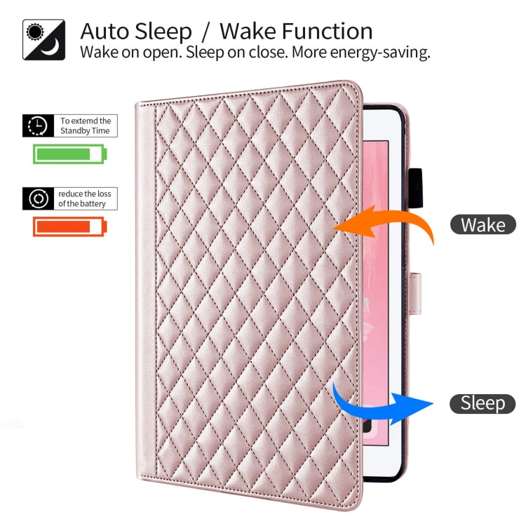 For iPad Air / Air 2 / 9.7 2017 / 2018 Rhombus Lattice Leather Smart Tablet Case