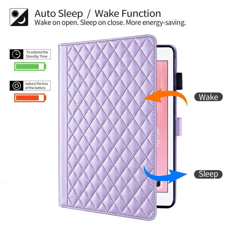 For iPad Air / Air 2 / 9.7 2017 / 2018 Rhombus Lattice Leather Smart Tablet Case