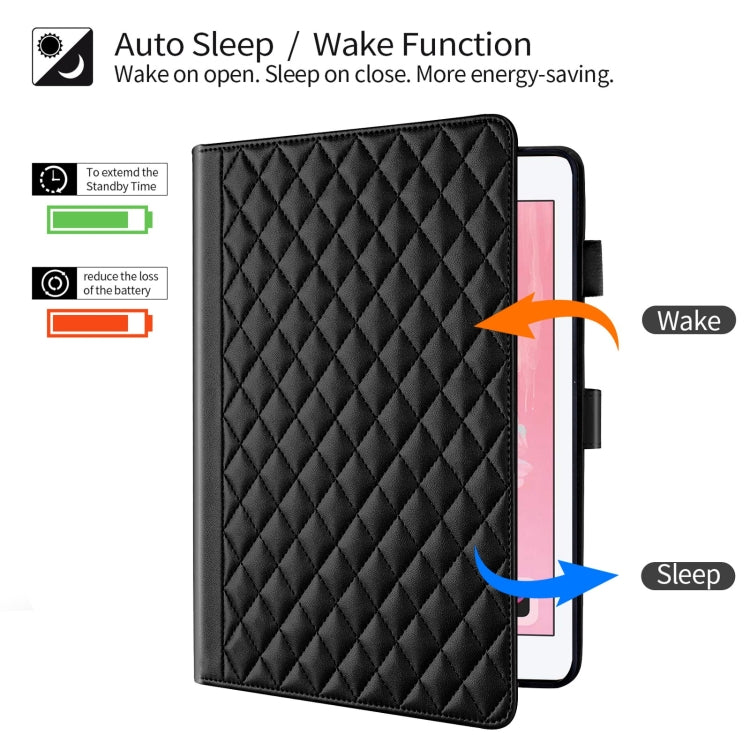 For iPad Air / Air 2 / 9.7 2017 / 2018 Rhombus Lattice Leather Smart Tablet Case