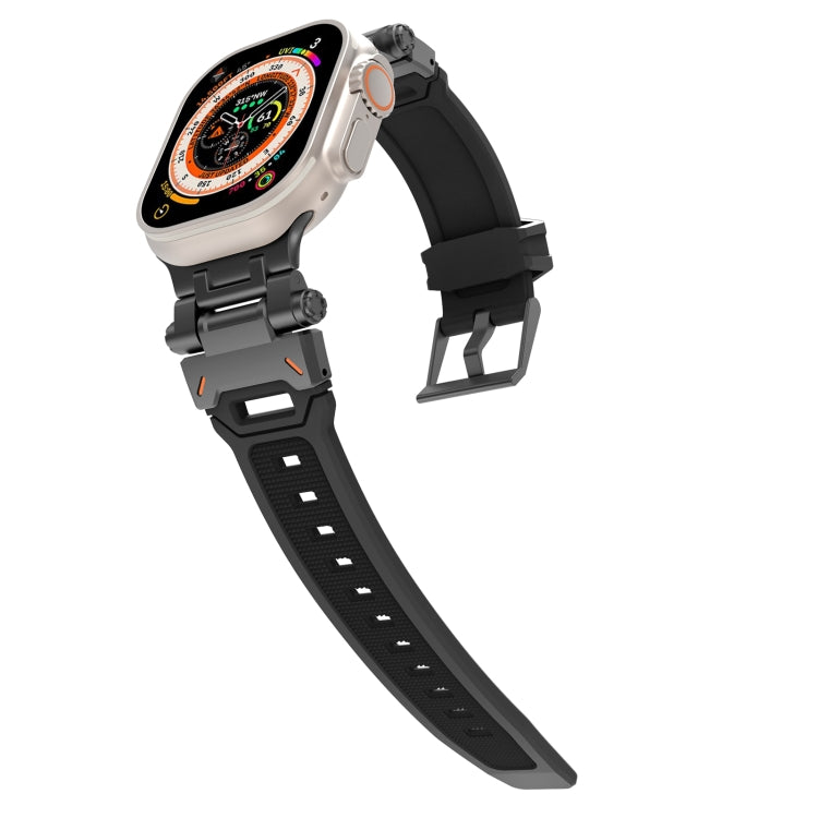 For Apple Watch Series 9 45mm Stainless Steel Connector TPU Watch Band
