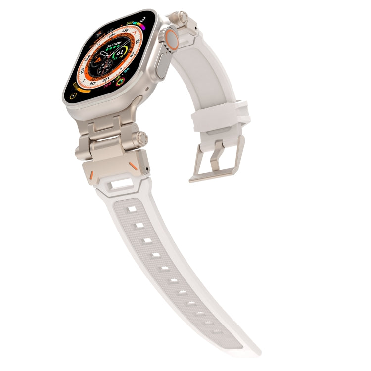 For Apple Watch Series 9 45mm Stainless Steel Connector TPU Watch Band