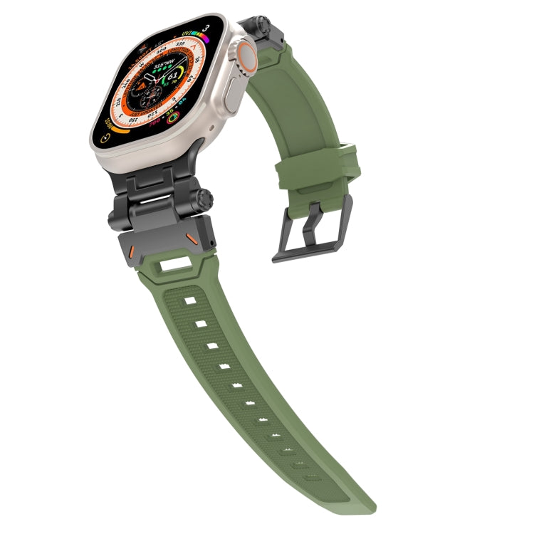 For Apple Watch Series 7 45mm Stainless Steel Connector TPU Watch Band