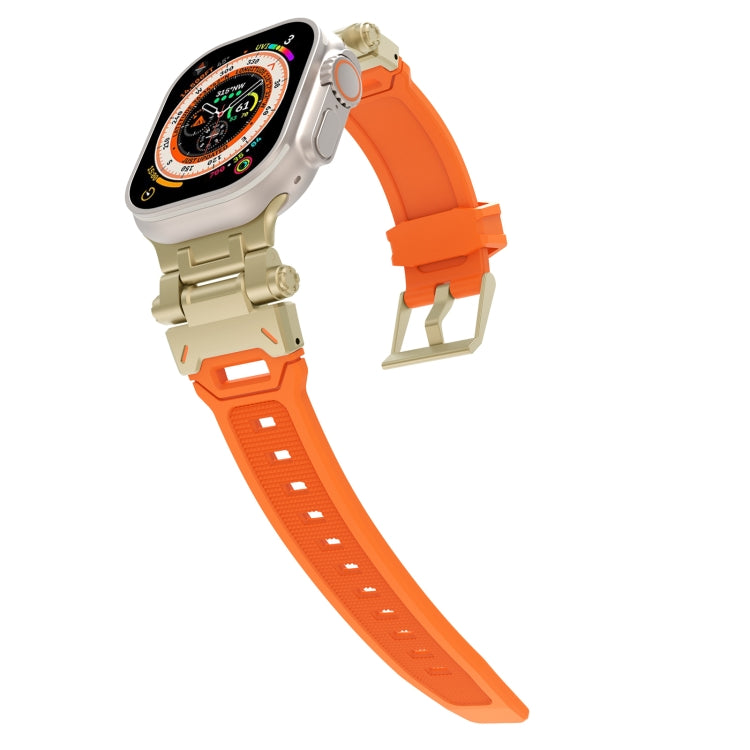 For Apple Watch Series 7 45mm Stainless Steel Connector TPU Watch Band